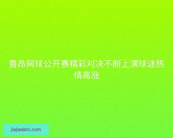 鲁昂网球公开赛精彩对决不断上演球迷热情高涨